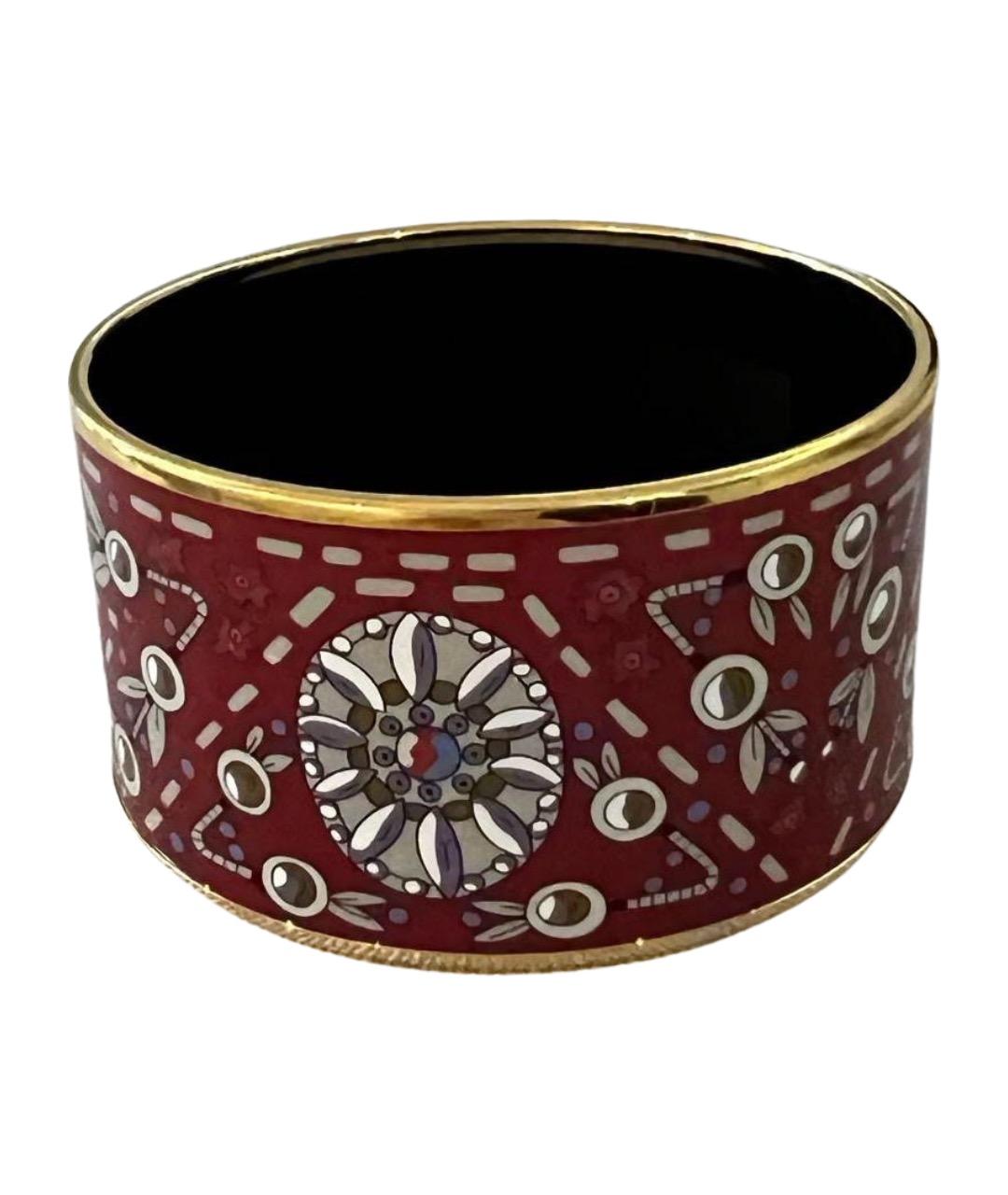 HERMES Бордовый металлический браслет, фото 1