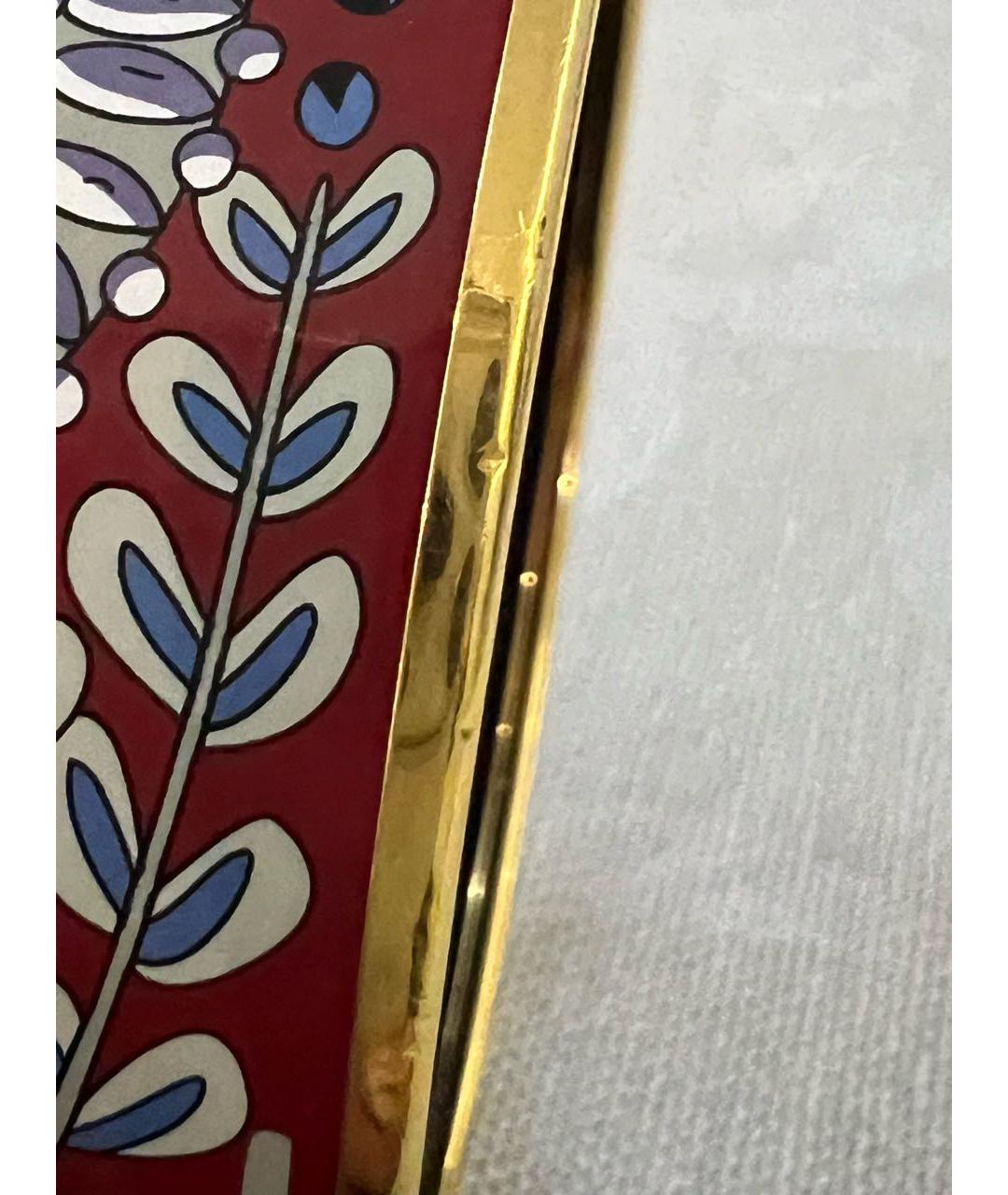 HERMES Бордовый металлический браслет, фото 3