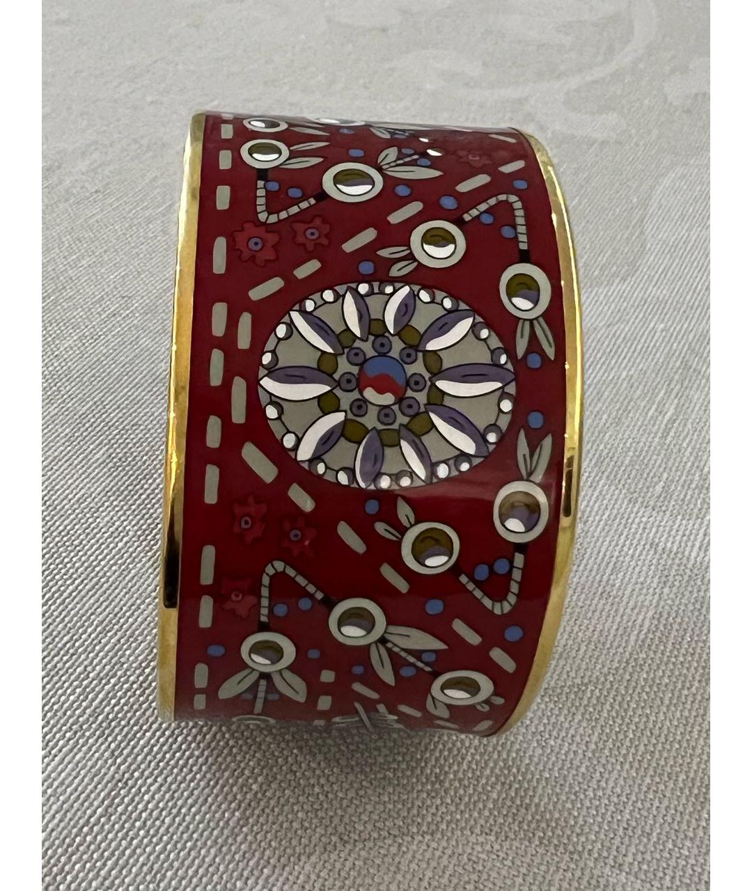 HERMES Бордовый металлический браслет, фото 2