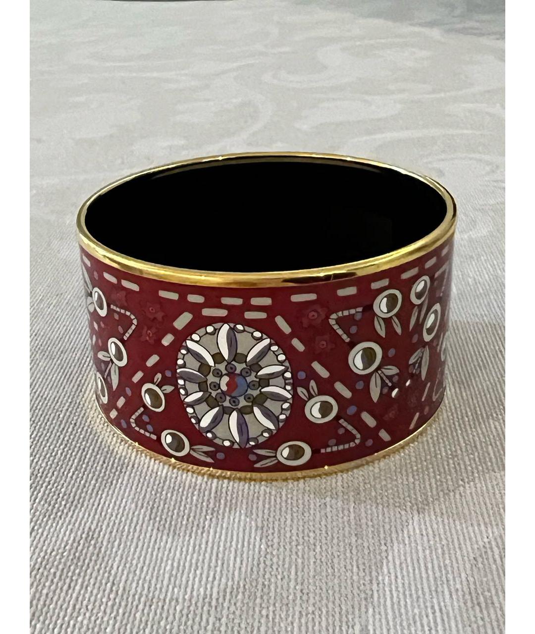 HERMES Бордовый металлический браслет, фото 7