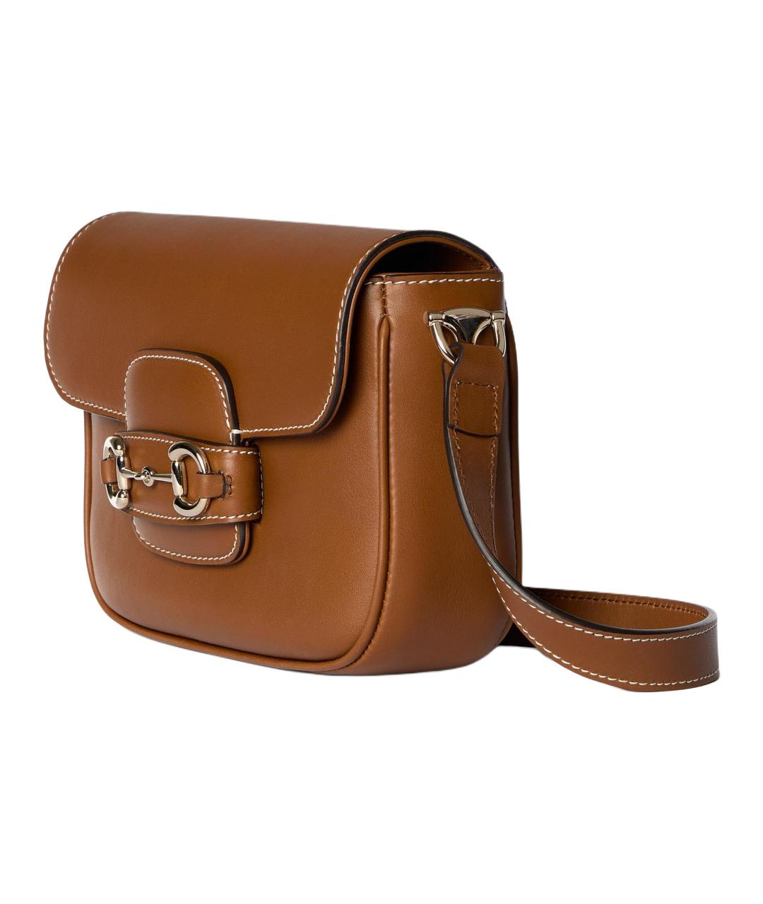 GUCCI Коричневая кожаная сумка через плечо, фото 2