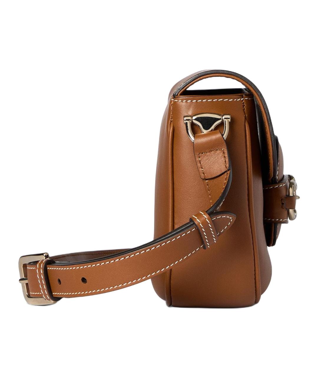 GUCCI Коричневая кожаная сумка через плечо, фото 3