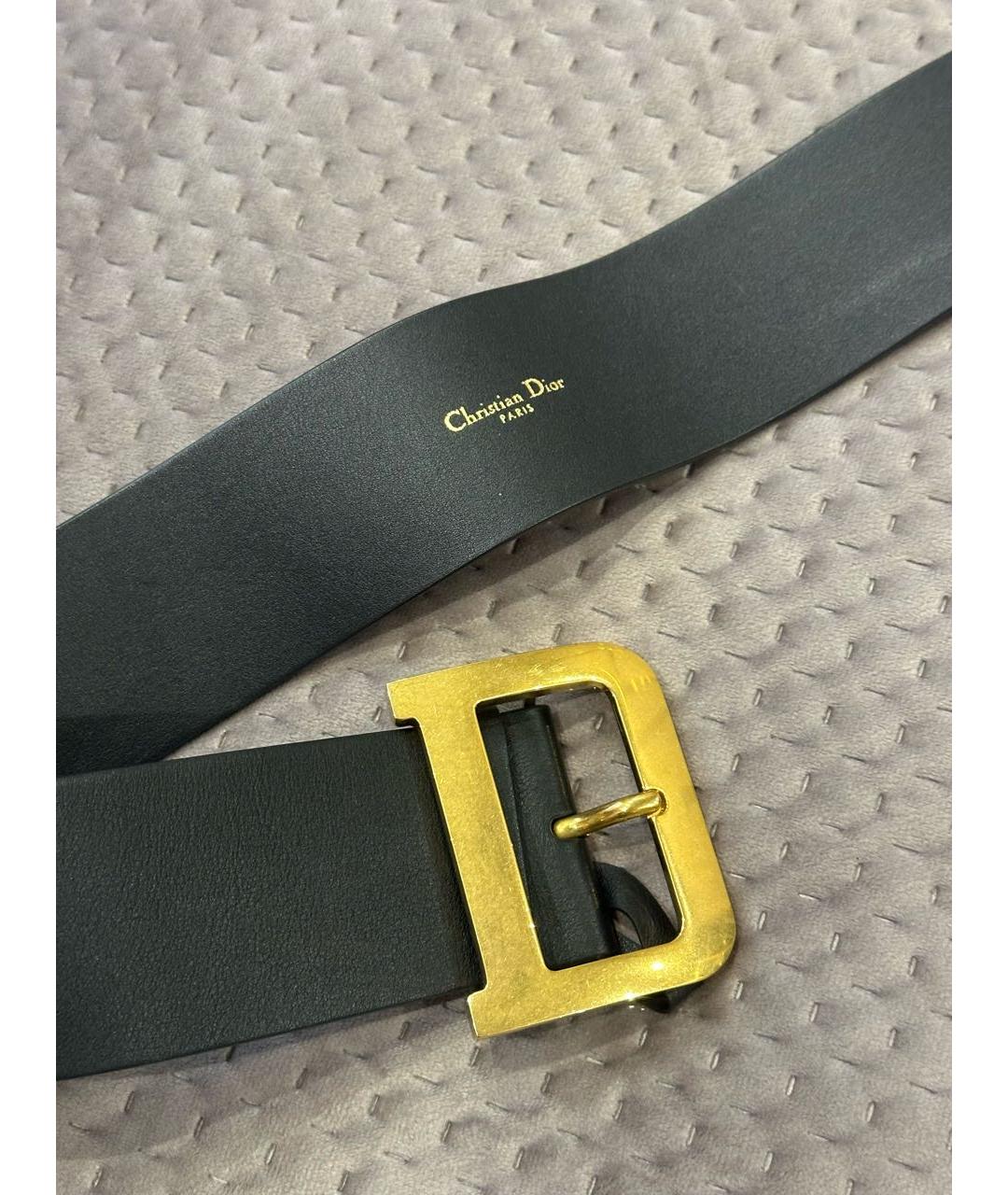 CHRISTIAN DIOR Черный кожаный ремень, фото 6