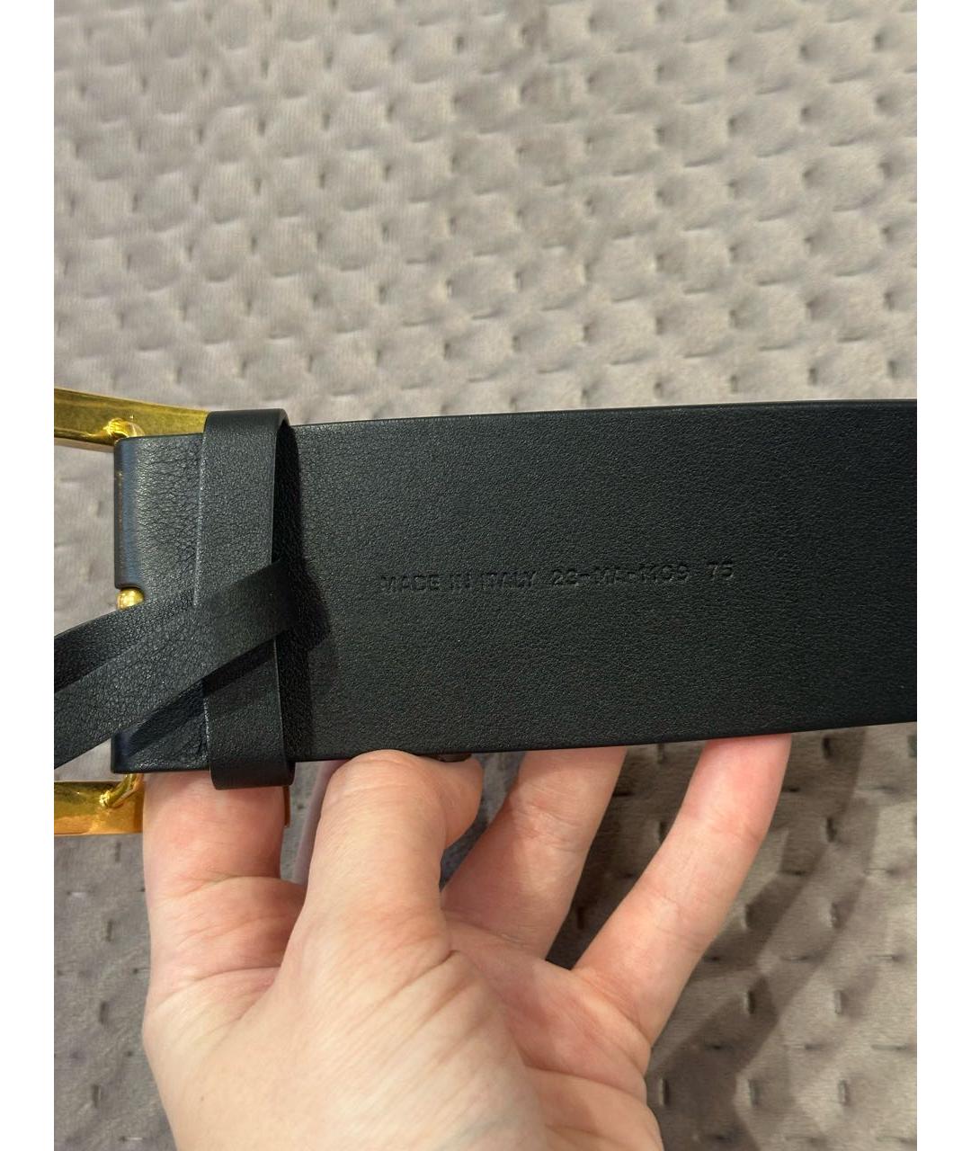 CHRISTIAN DIOR Черный кожаный ремень, фото 5