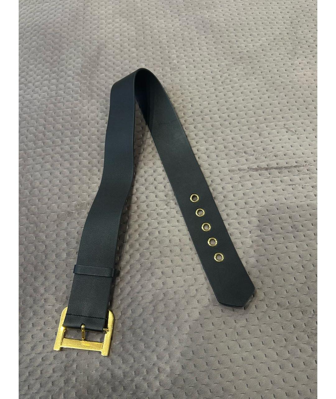 CHRISTIAN DIOR Черный кожаный ремень, фото 3