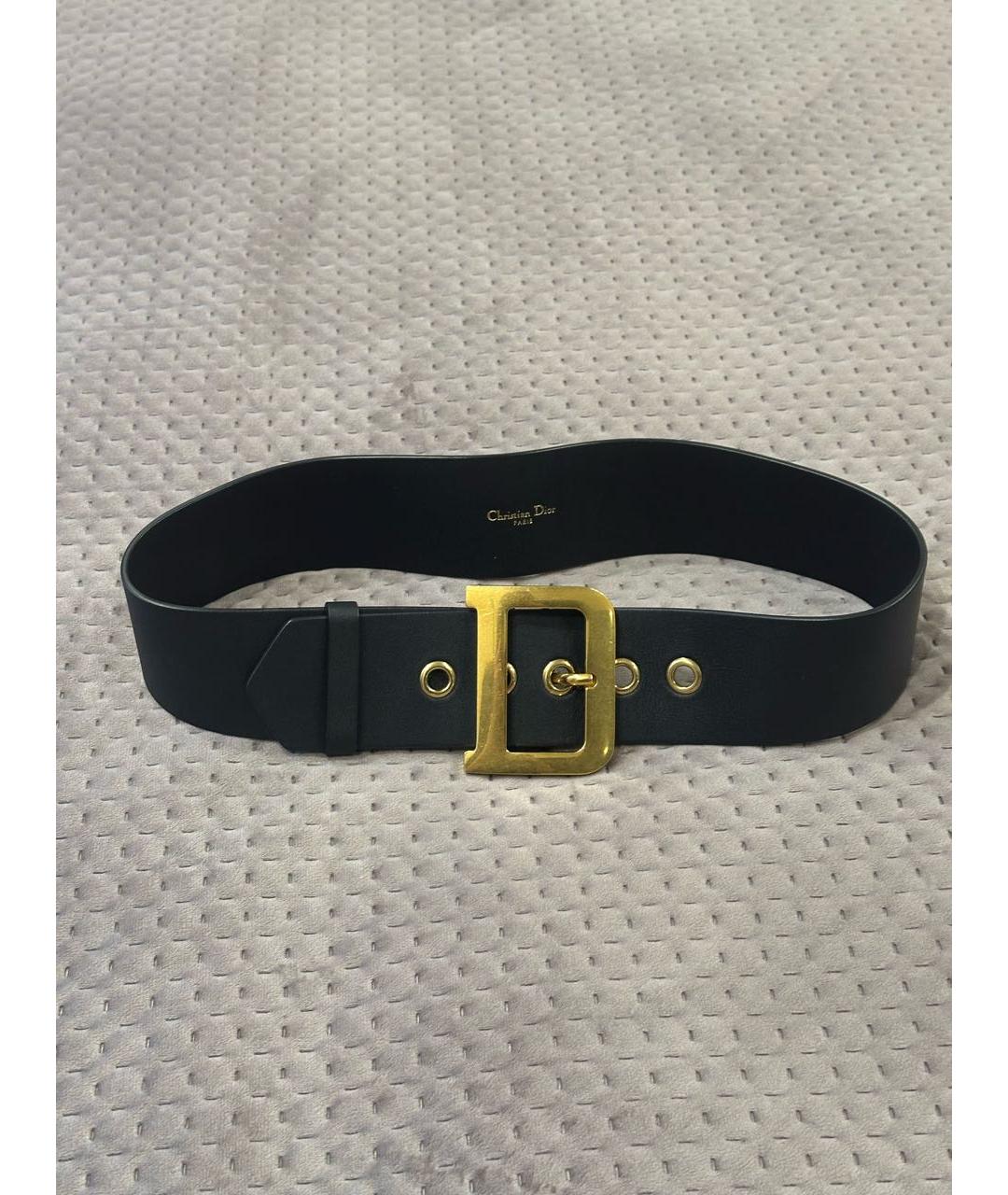 CHRISTIAN DIOR Черный кожаный ремень, фото 8
