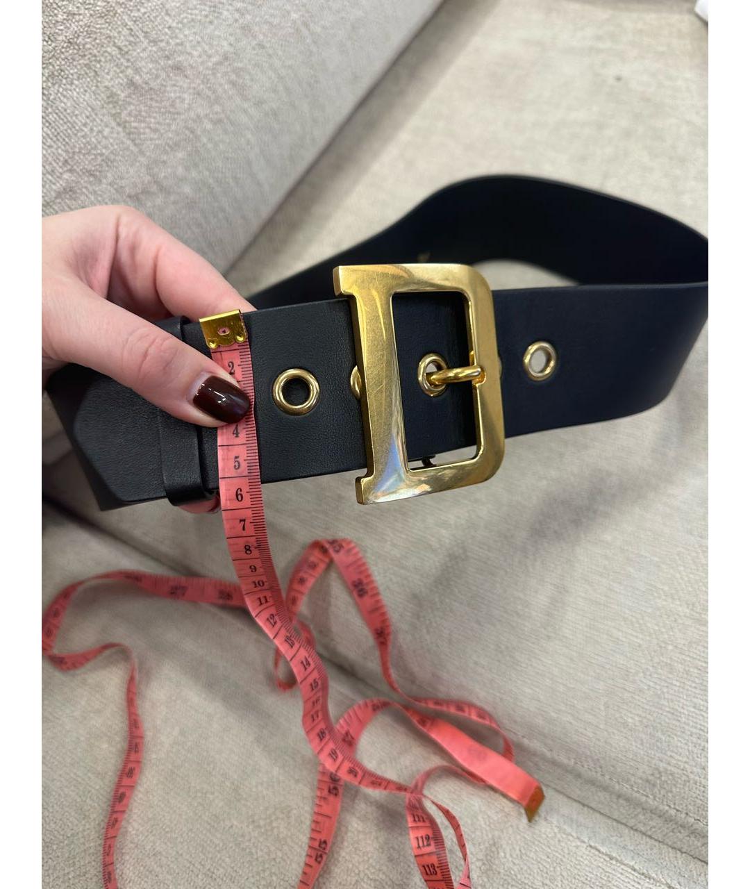 CHRISTIAN DIOR Черный кожаный ремень, фото 7