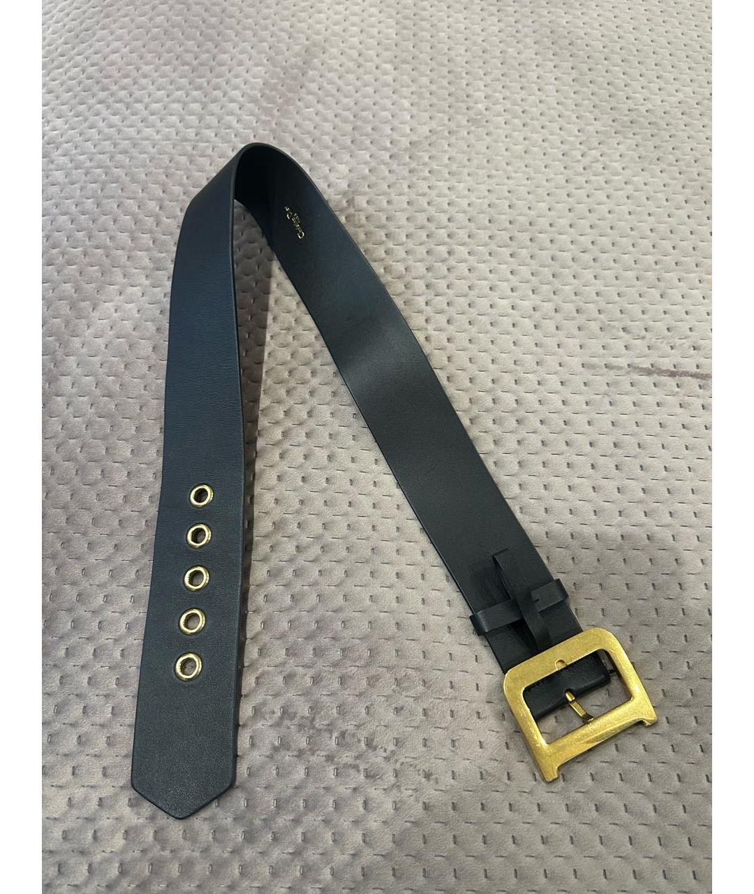 CHRISTIAN DIOR Черный кожаный ремень, фото 4
