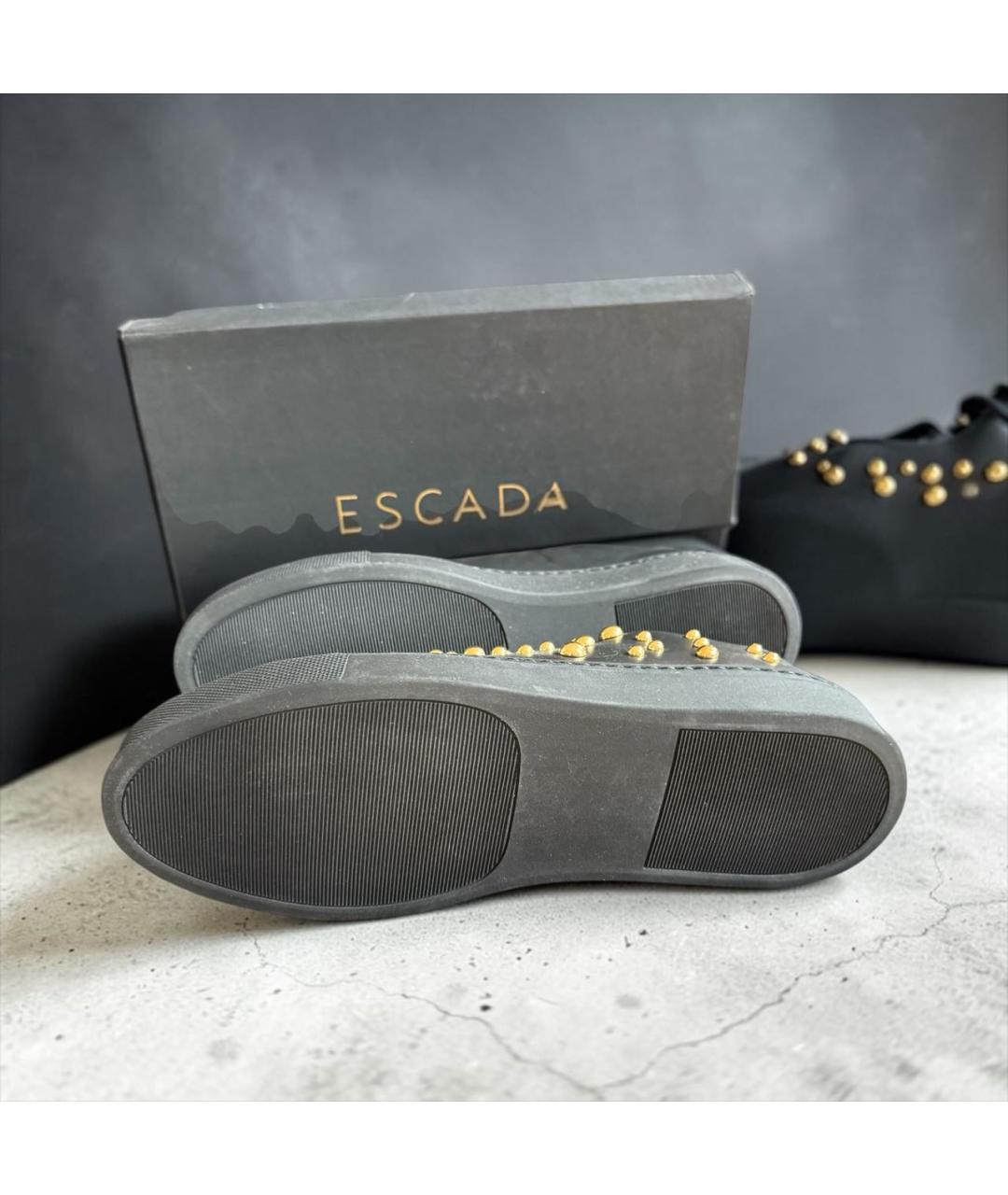 ESCADA Черные кожаные туфли, фото 5