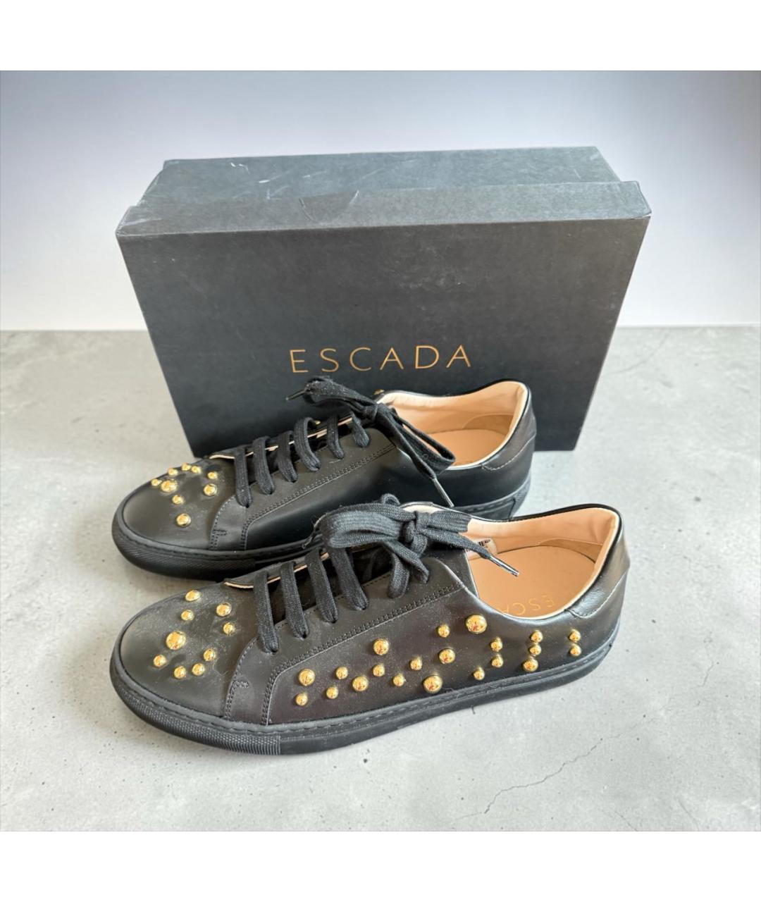 ESCADA Черные кожаные туфли, фото 3