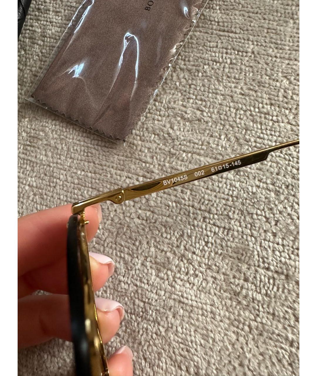 BOTTEGA VENETA Золотые металлические солнцезащитные очки, фото 7