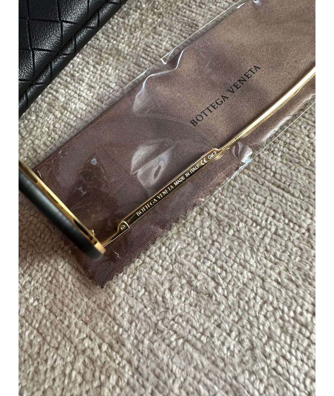 BOTTEGA VENETA Золотые металлические солнцезащитные очки, фото 6