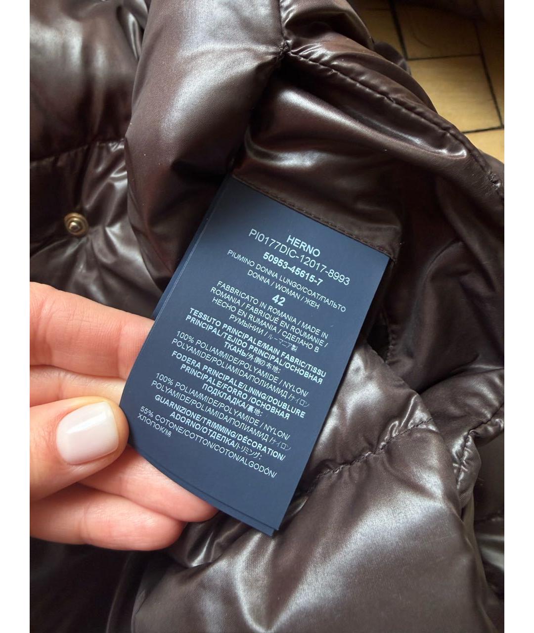 HERNO Коричневый пуховик, фото 5