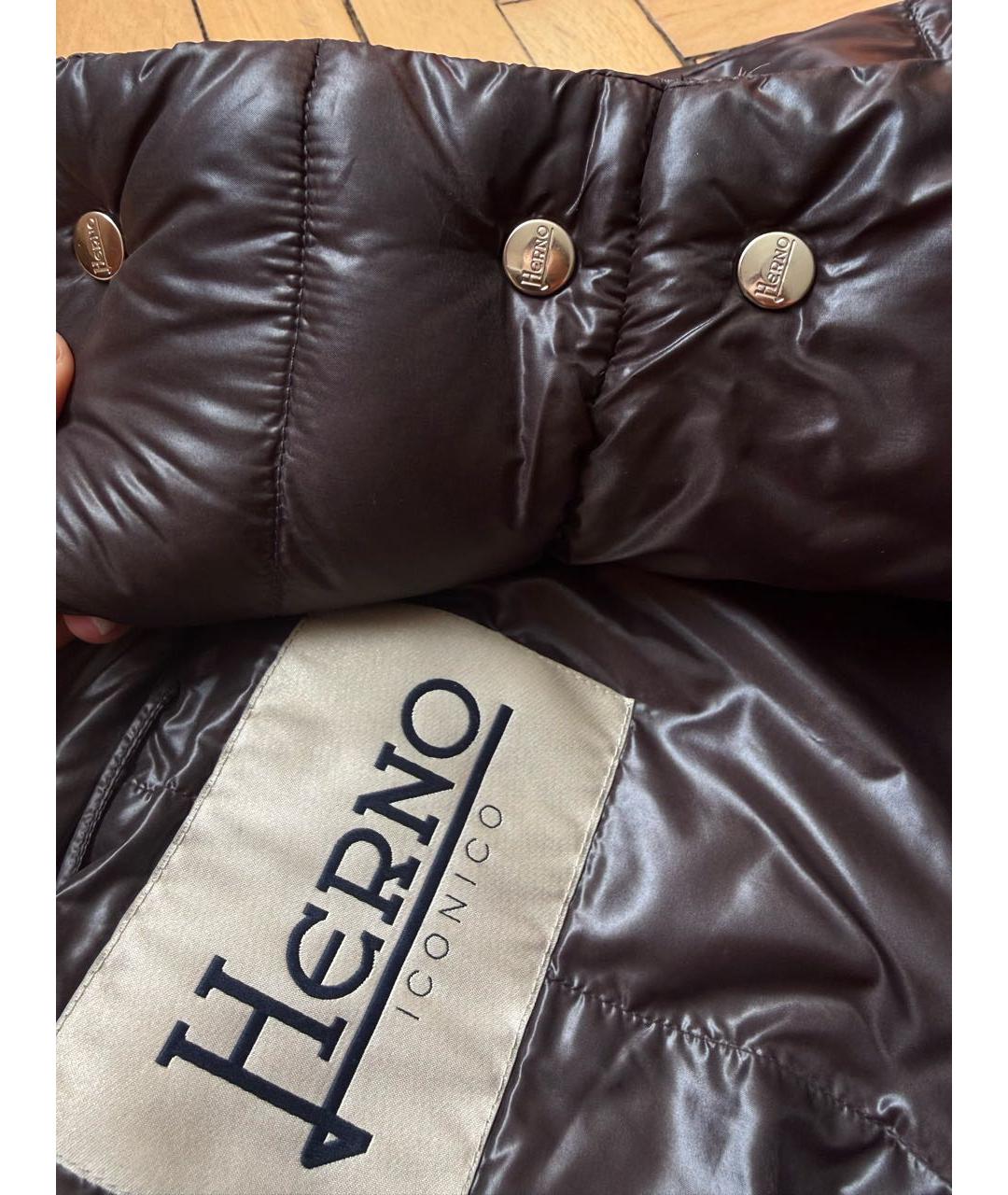 HERNO Коричневый пуховик, фото 6