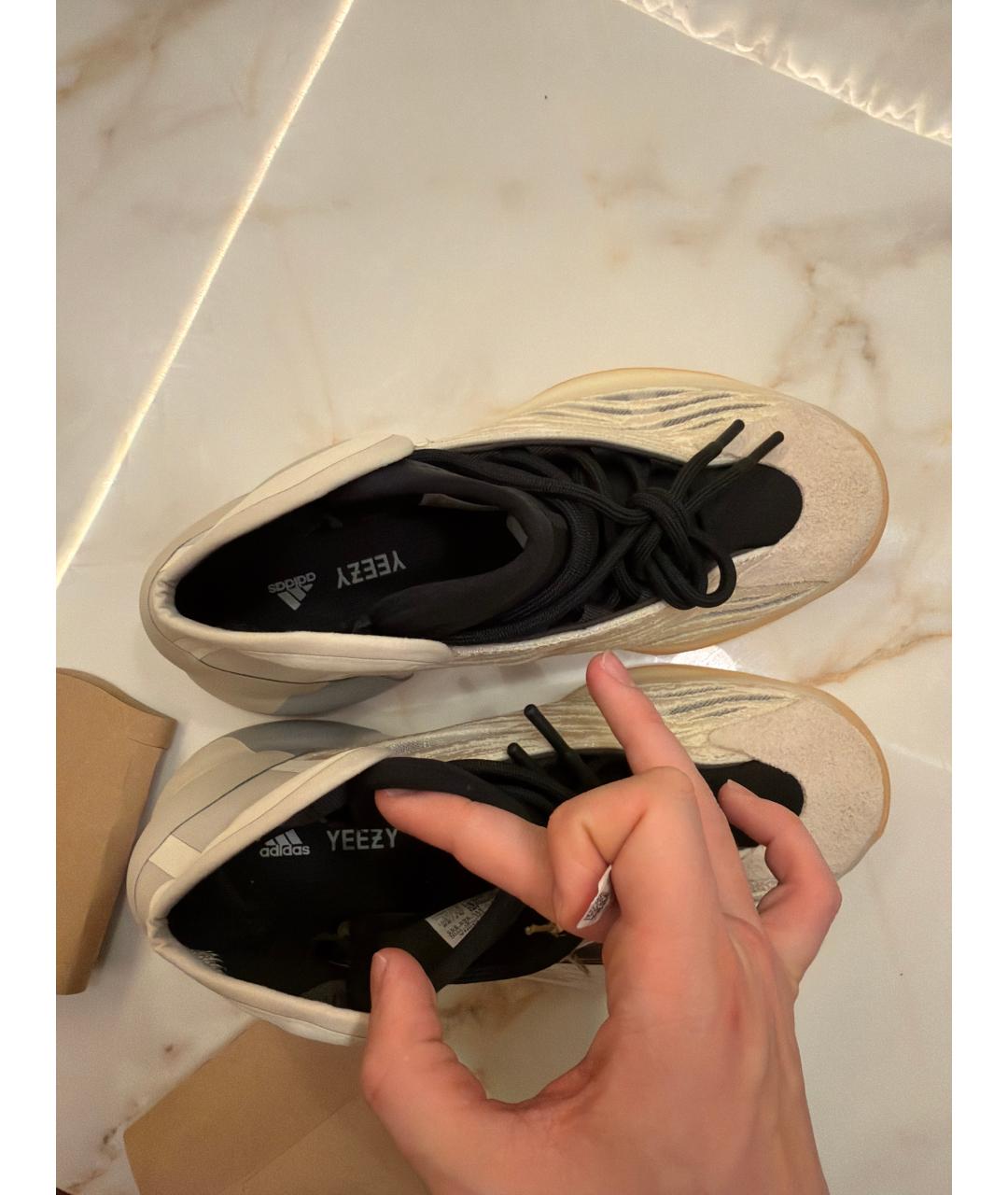 ADIDAS YEEZY Бежевые замшевые кроссовки, фото 7