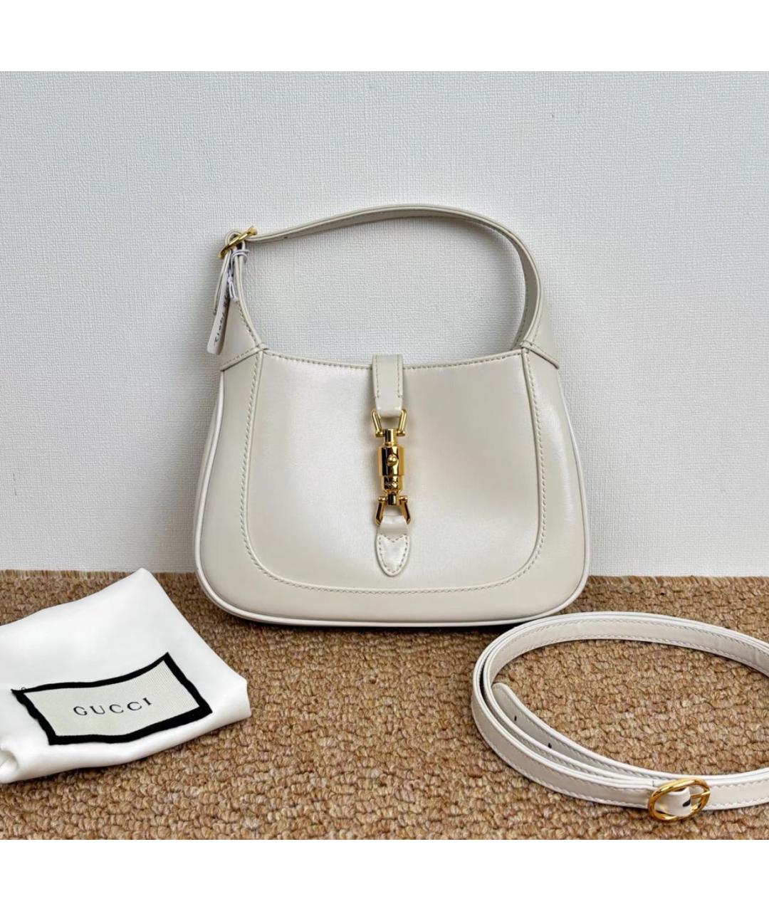 GUCCI Белая кожаная сумка через плечо, фото 2