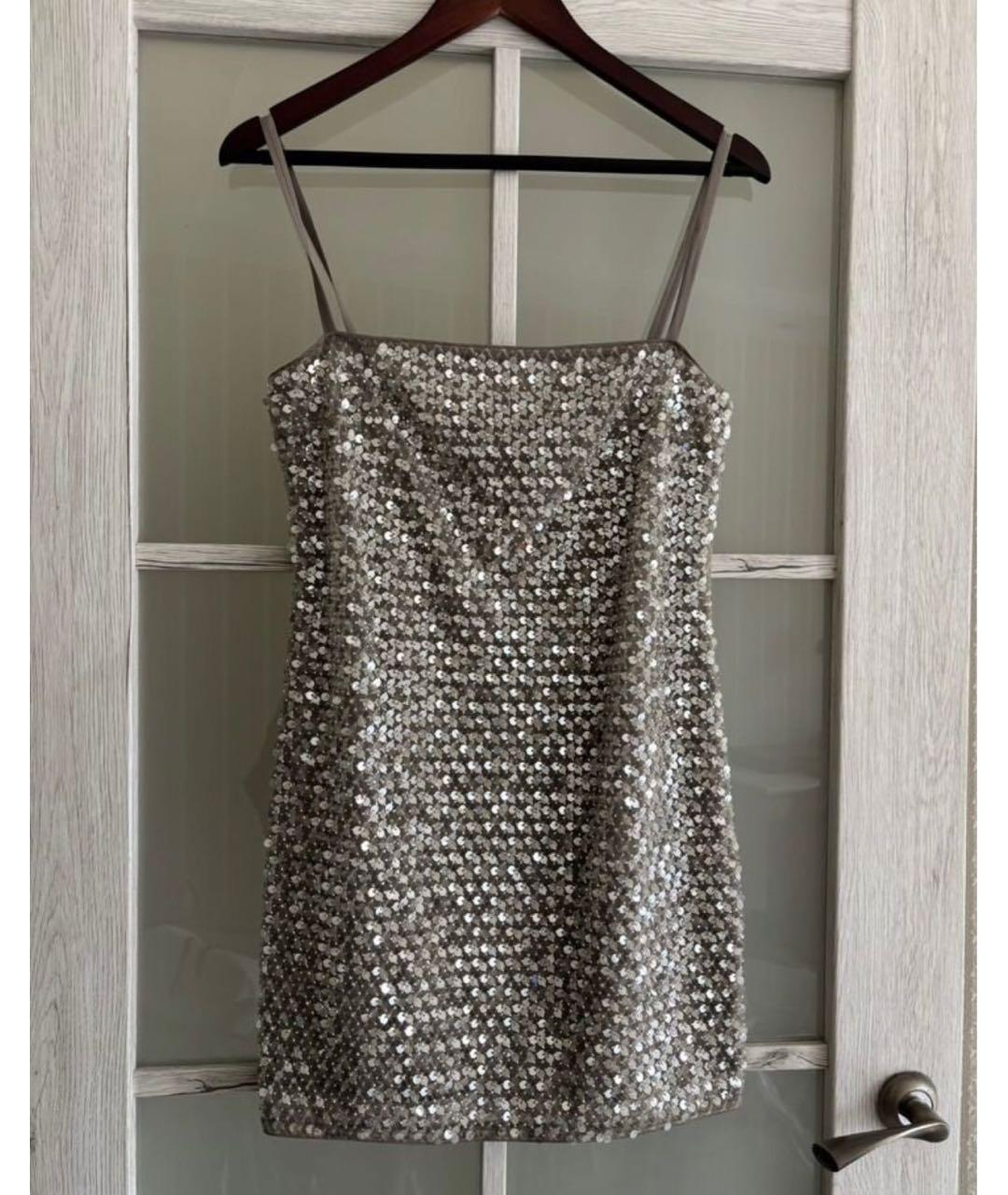 12 STOREEZ Бежевое шелковое коктейльное платье, фото 6