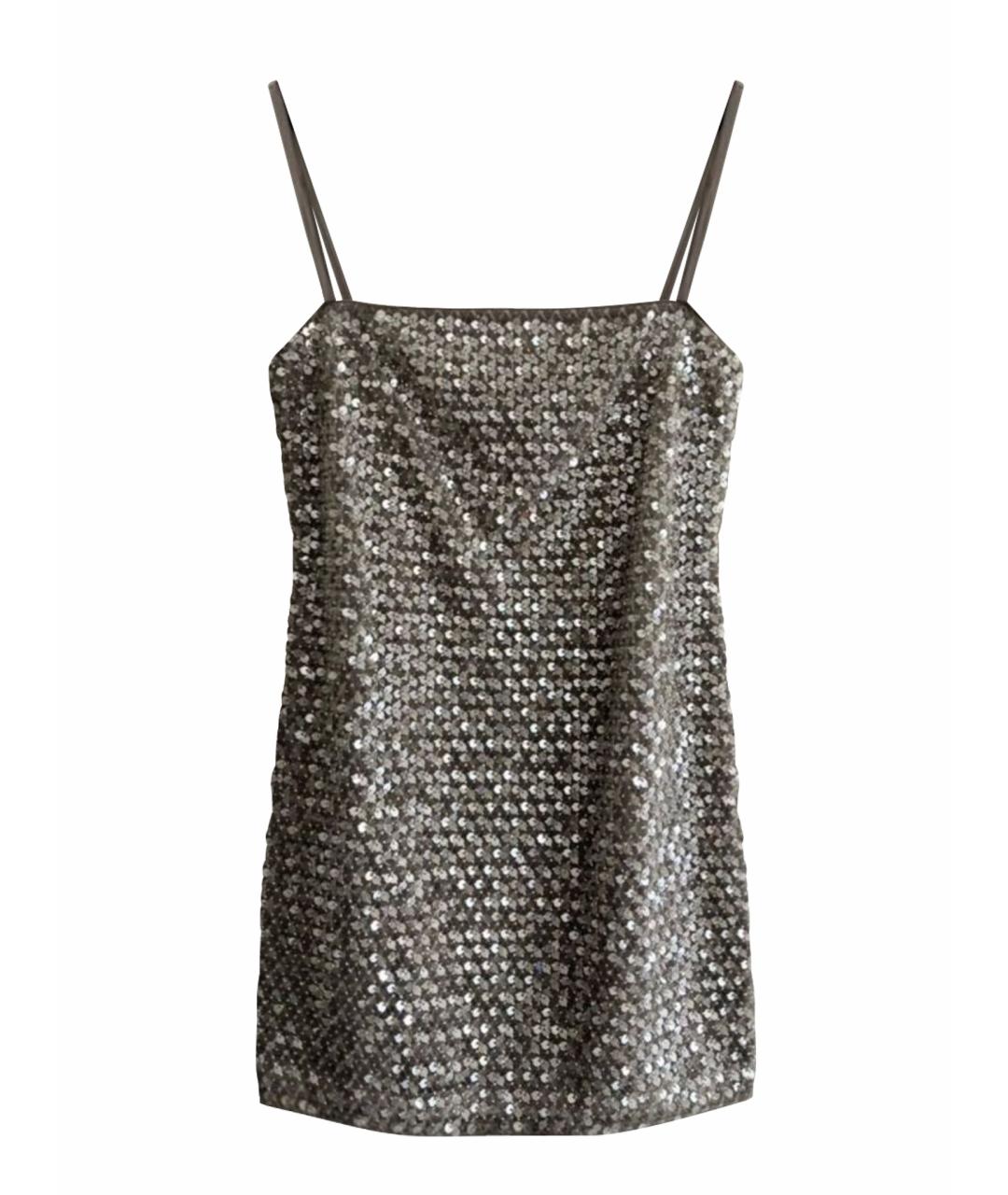 12 STOREEZ Бежевое шелковое коктейльное платье, фото 1