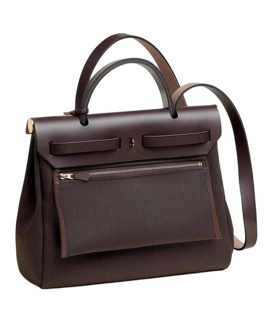 HERMES Коричневая сумка с короткими ручками, фото 3