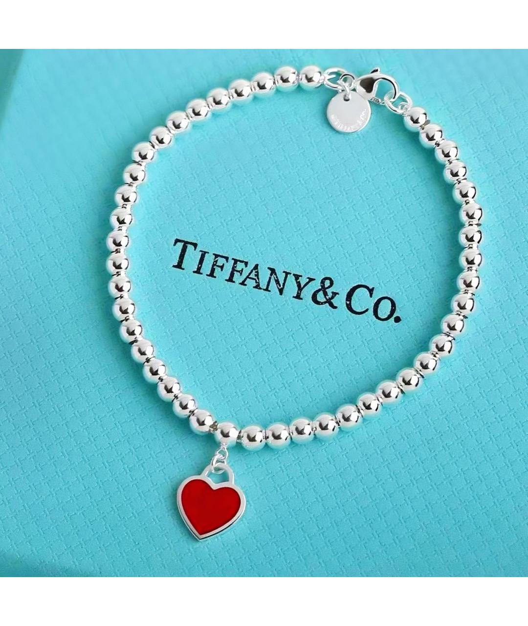 TIFFANY&CO Красный серебряный браслет, фото 4