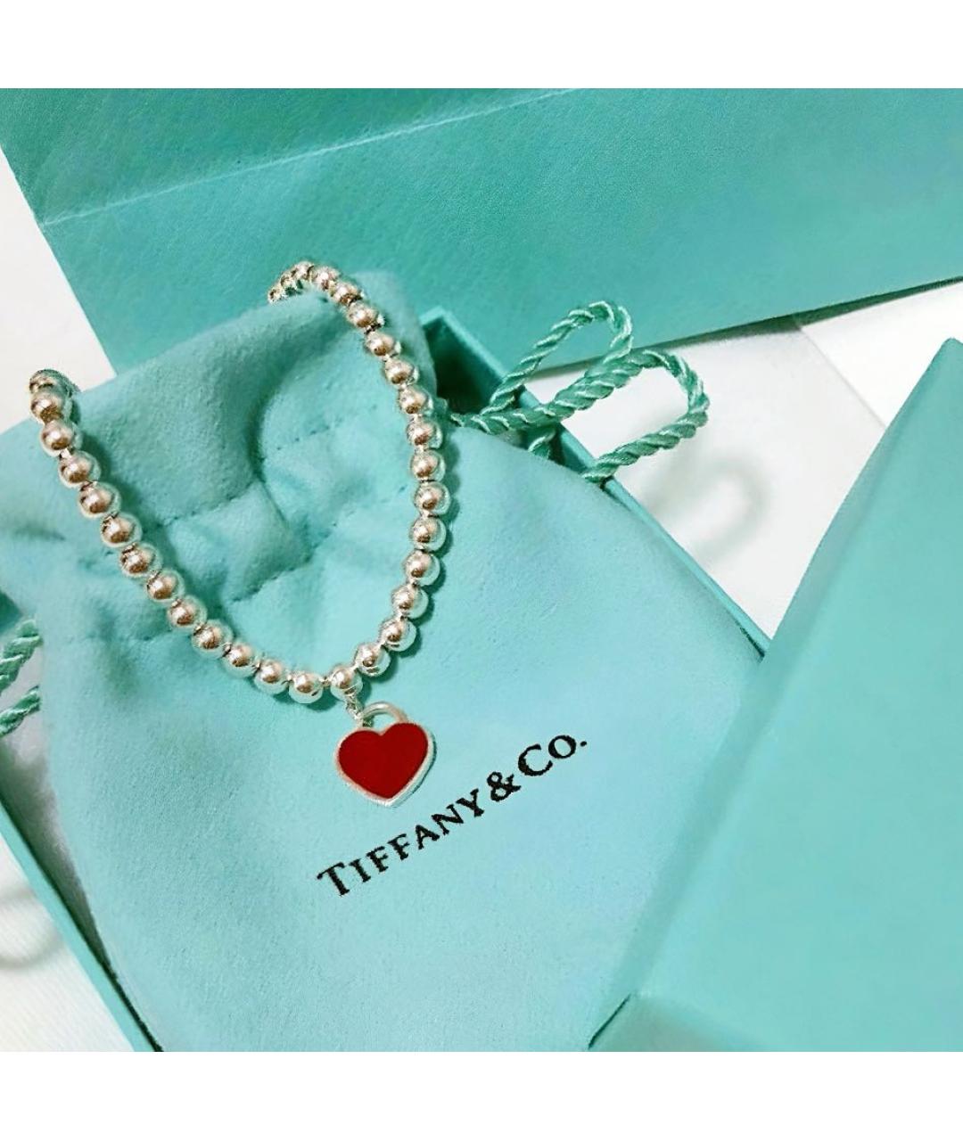 TIFFANY&CO Красный серебряный браслет, фото 6