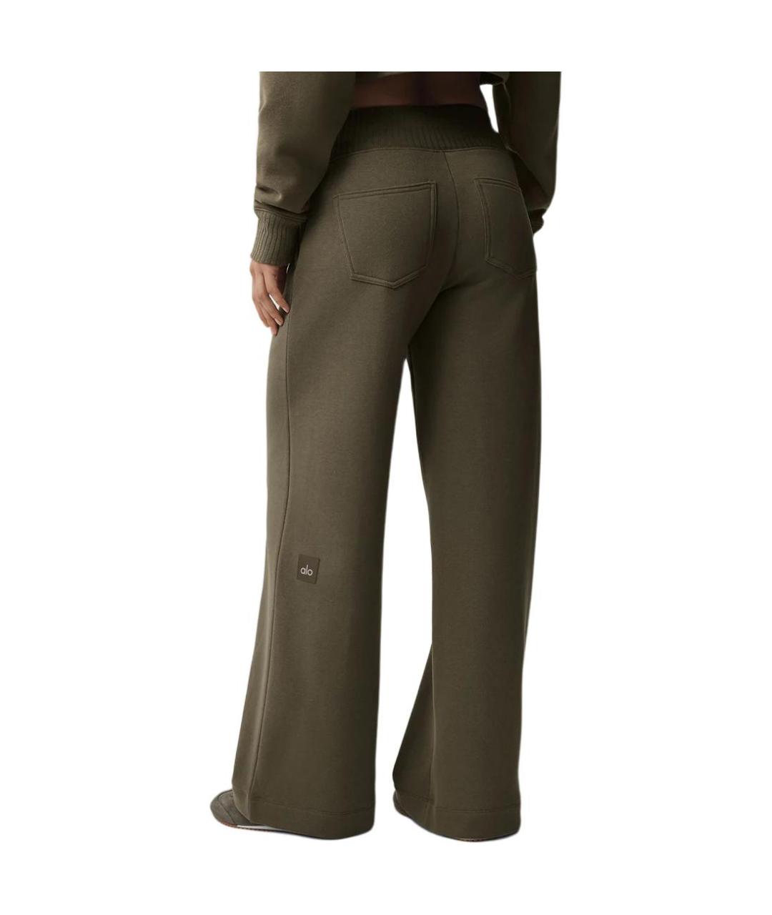 ALO YOGA Зеленые прямые брюки, фото 3