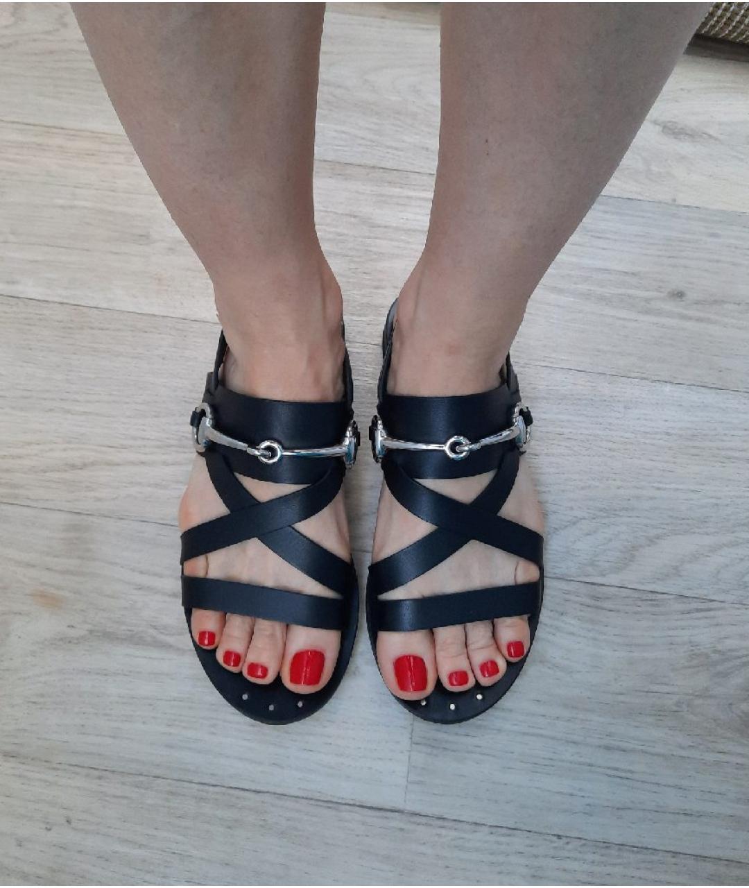 GUCCI Черные кожаные сандалии, фото 5