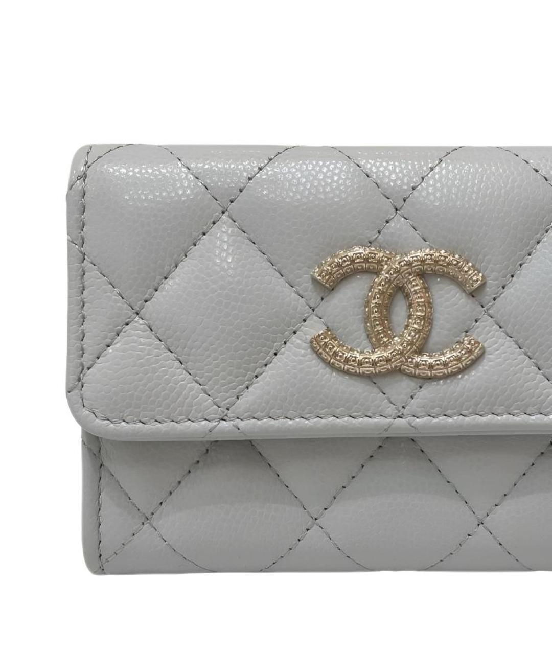 CHANEL Серый кожаный кардхолдер, фото 4