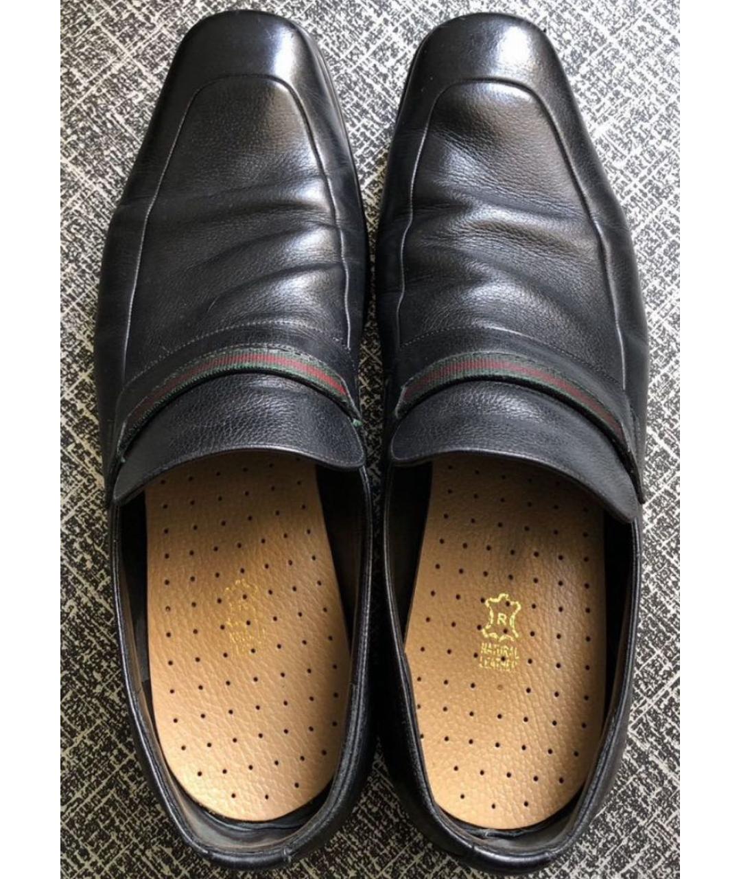 GUCCI Черные кожаные туфли, фото 3