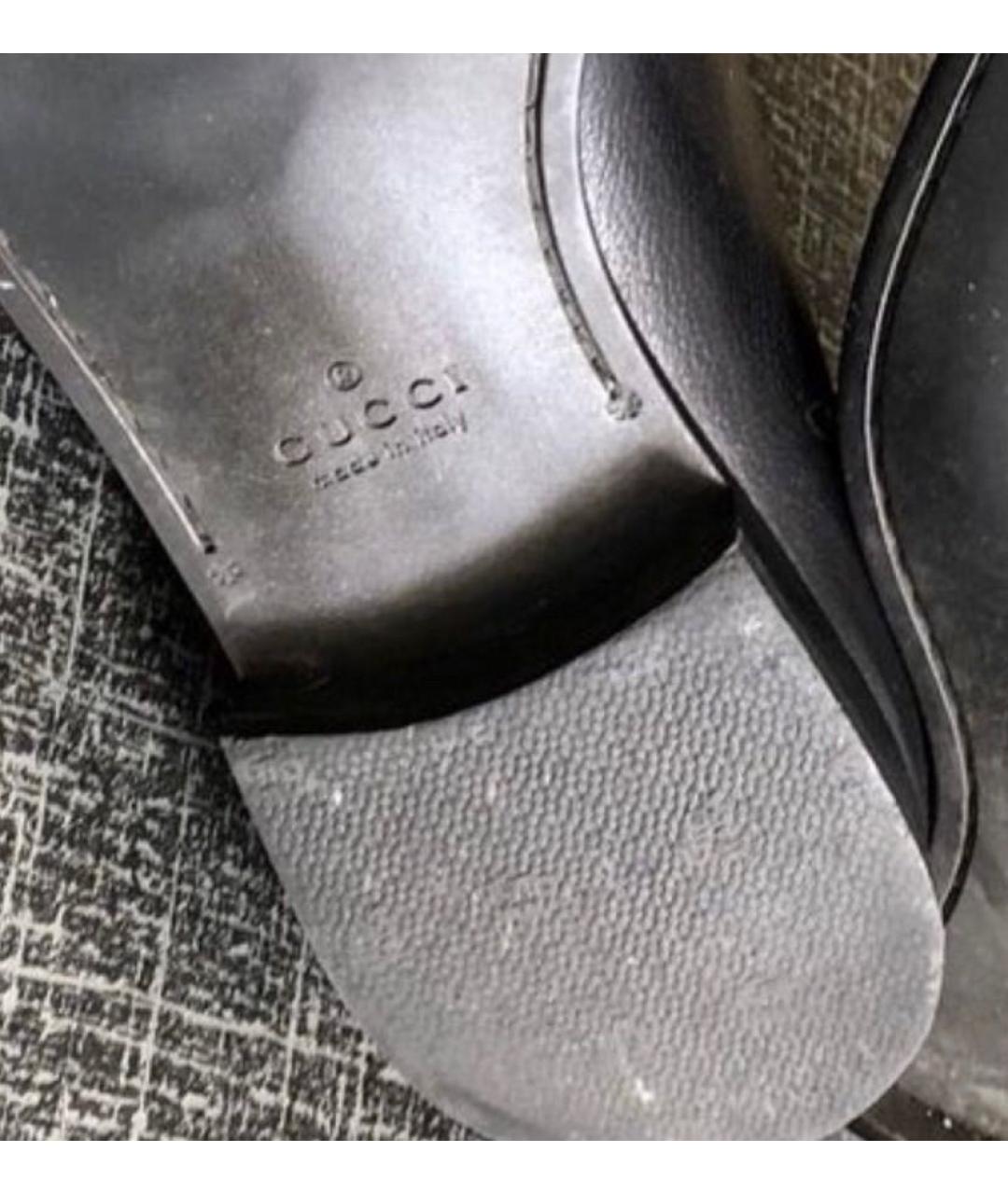 GUCCI Черные кожаные туфли, фото 6