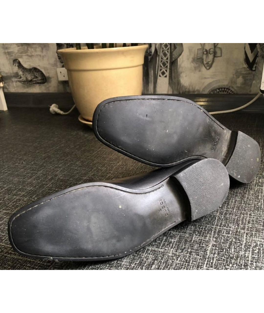 GUCCI Черные кожаные туфли, фото 4