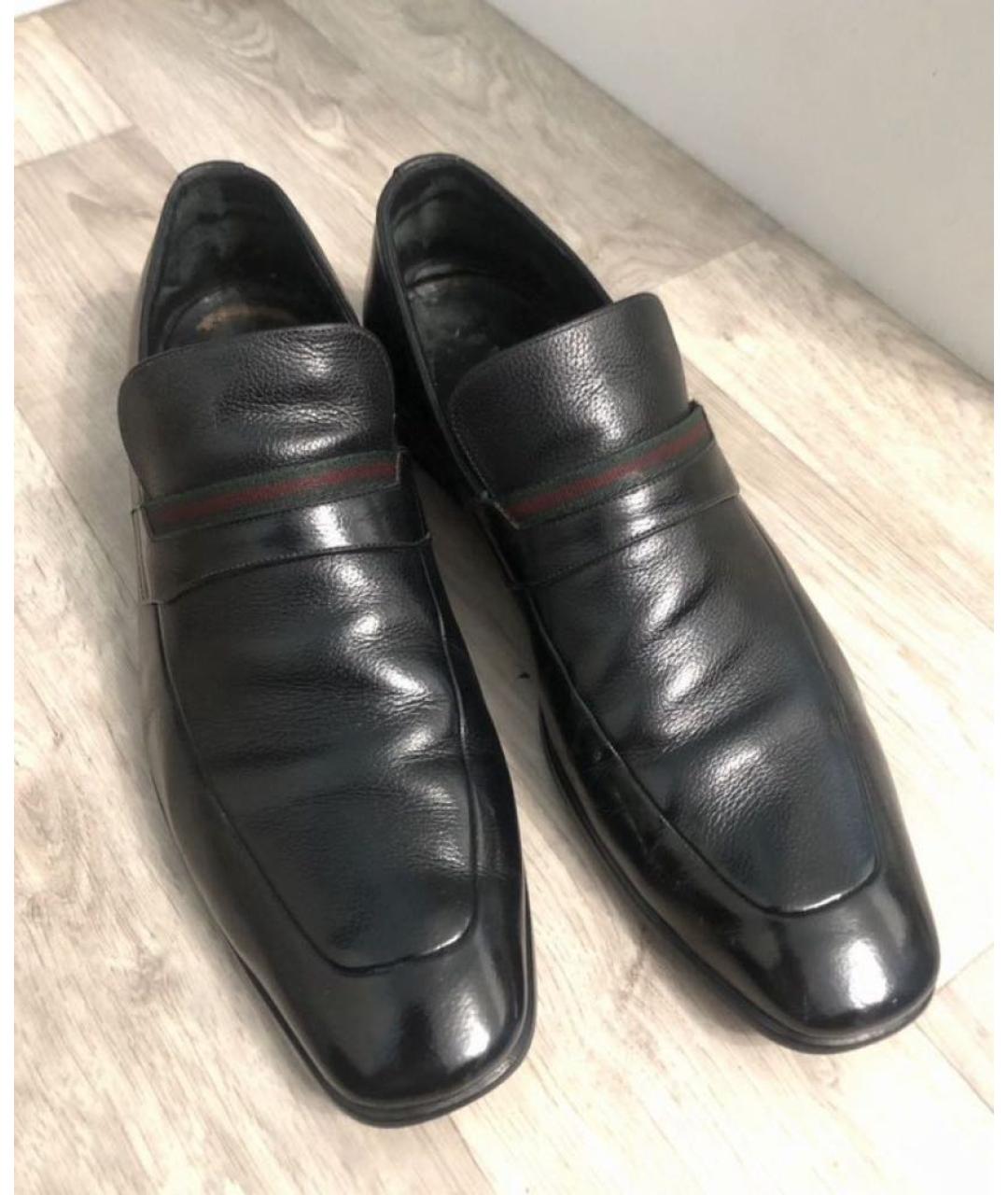 GUCCI Черные кожаные туфли, фото 2