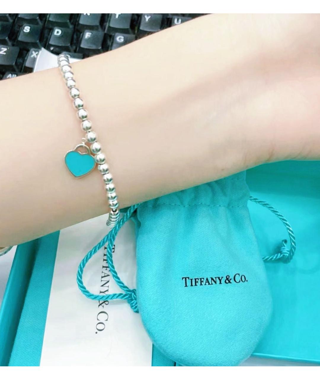 TIFFANY&CO Бирюзовый серебряный браслет, фото 6