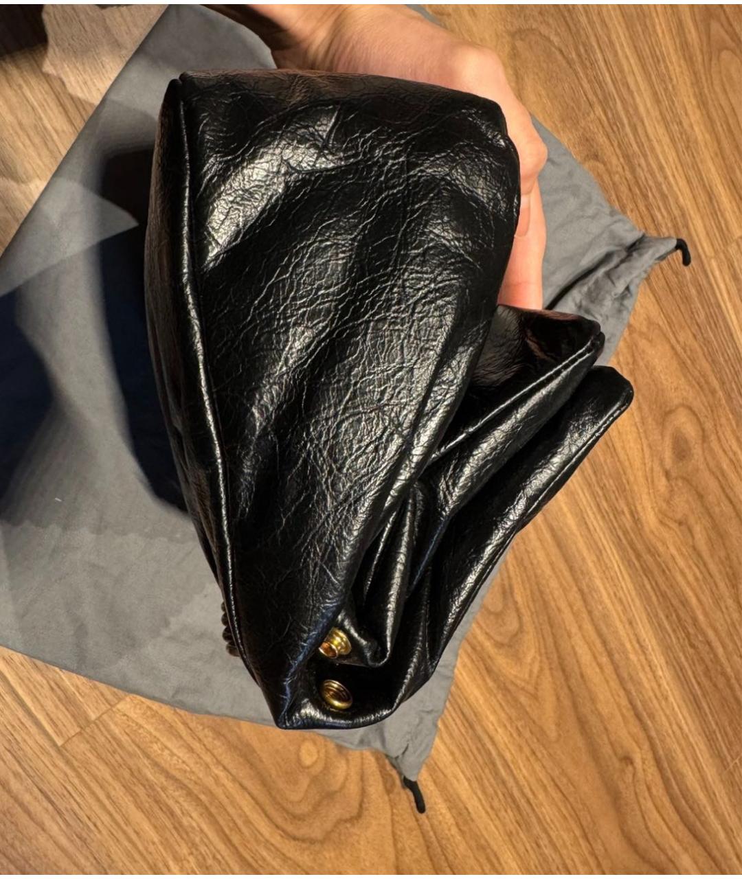 BALENCIAGA Черная кожаная сумка через плечо, фото 5