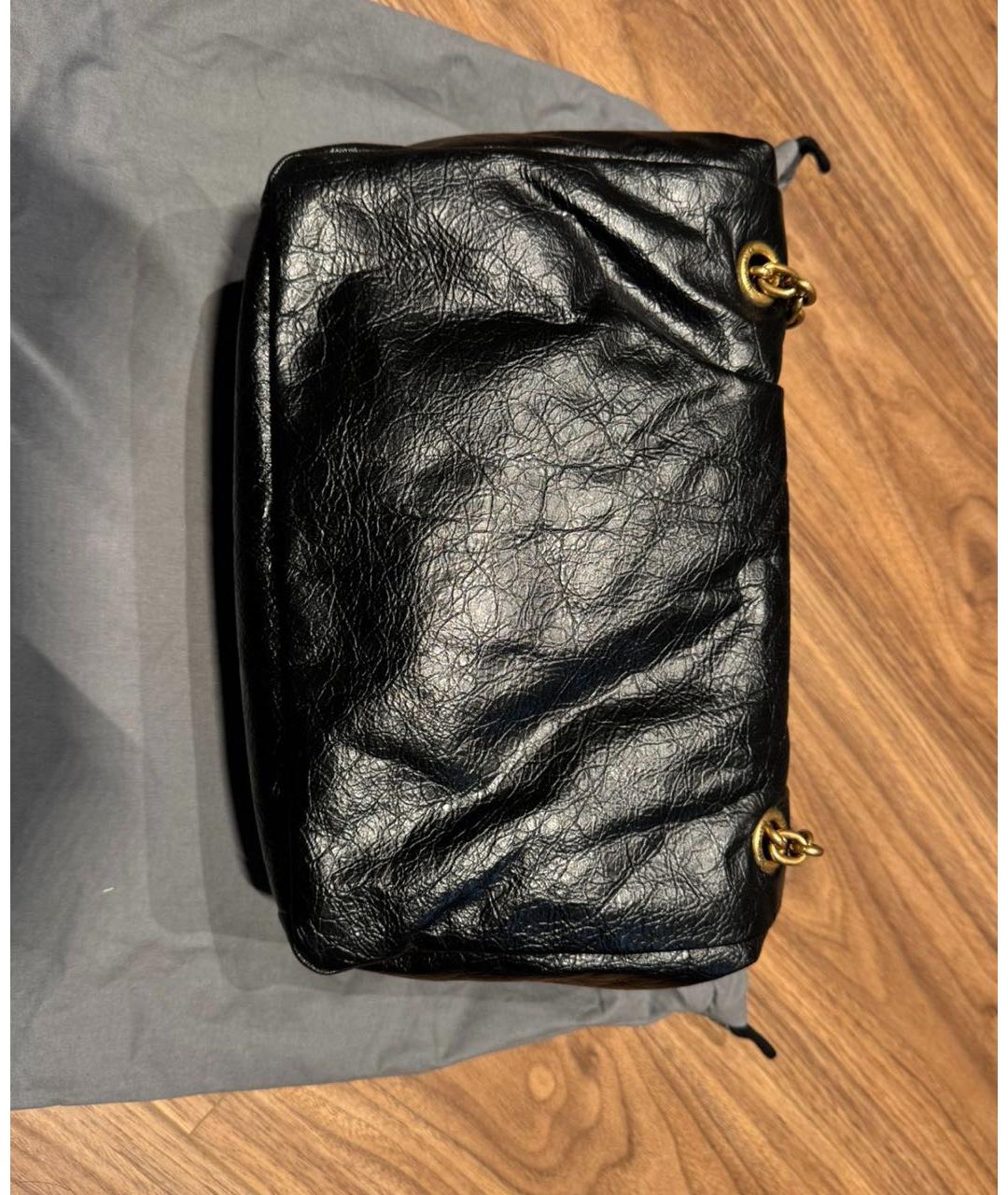 BALENCIAGA Черная кожаная сумка через плечо, фото 3