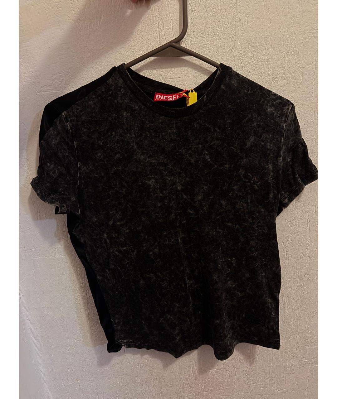 DIESEL Черная вискозная футболка, фото 5