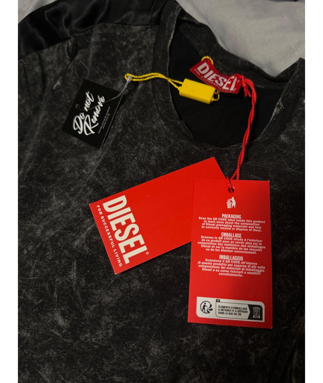 DIESEL Черная вискозная футболка, фото 3