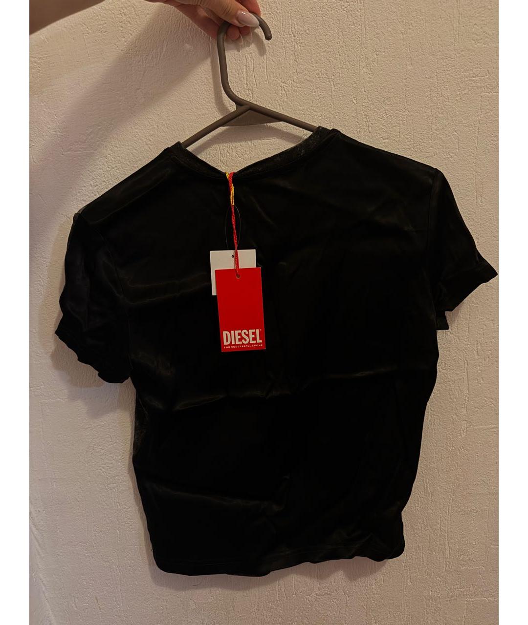 DIESEL Черная вискозная футболка, фото 2