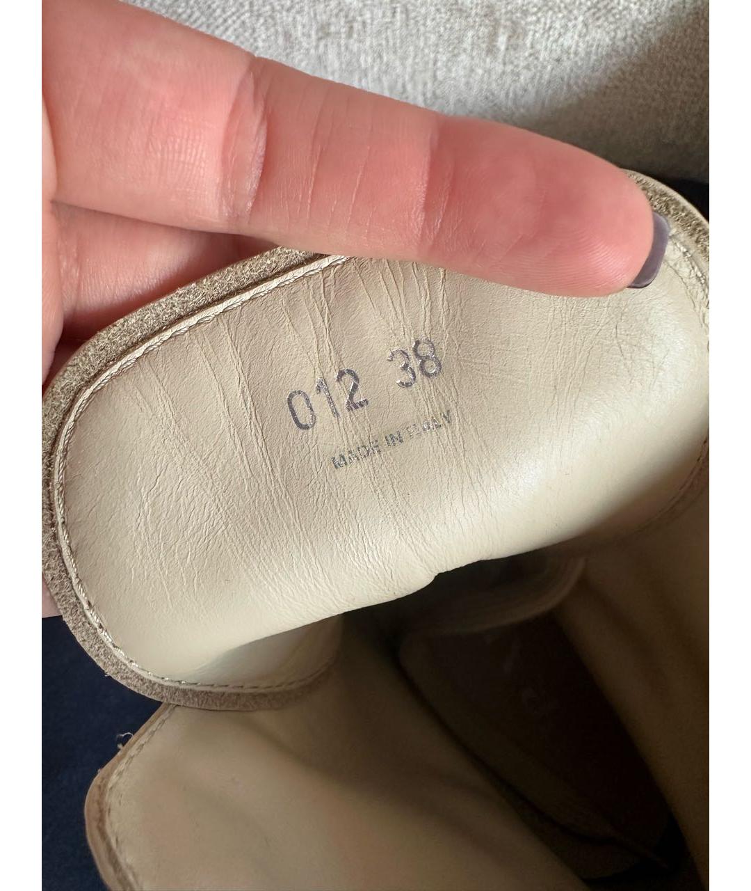 PRADA Бежевые кожаные ботинки, фото 8