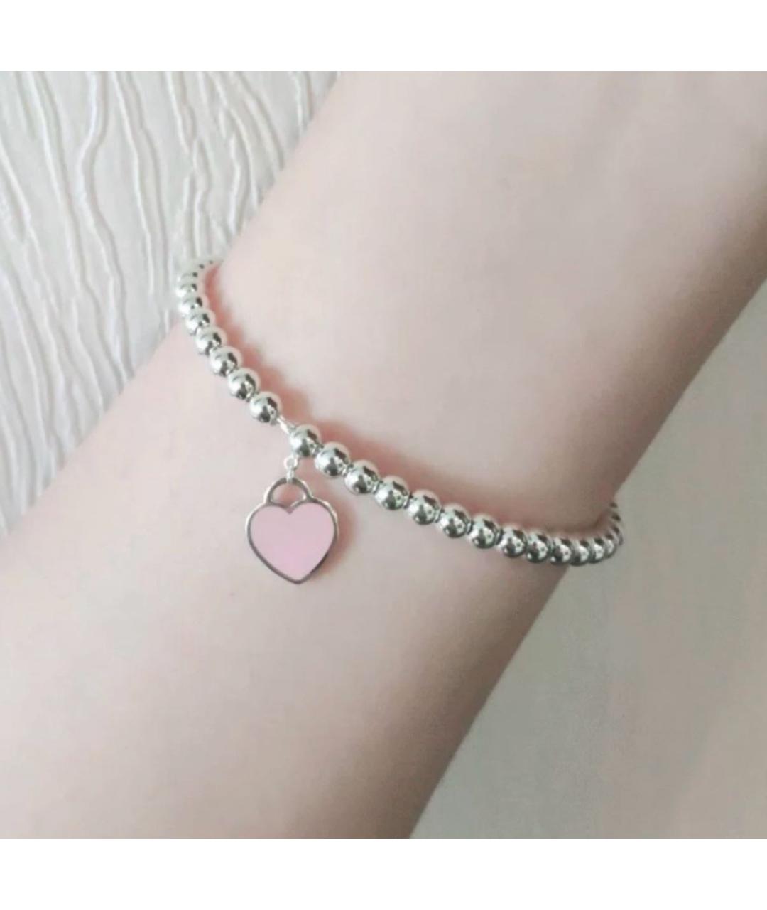 TIFFANY&CO Розовый серебряный браслет, фото 7