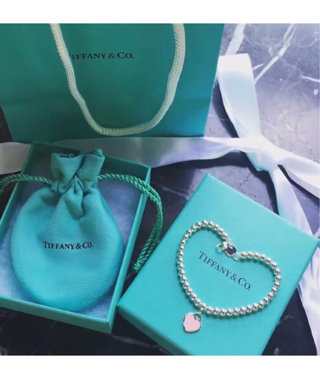 TIFFANY&CO Розовый серебряный браслет, фото 4