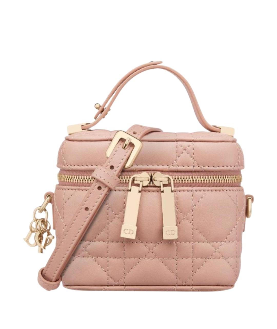 CHRISTIAN DIOR Розовая кожаная сумка через плечо, фото 1