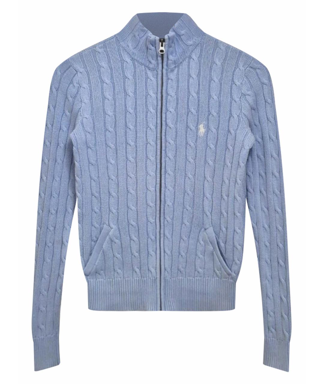POLO RALPH LAUREN Голубой хлопковый кардиган, фото 1