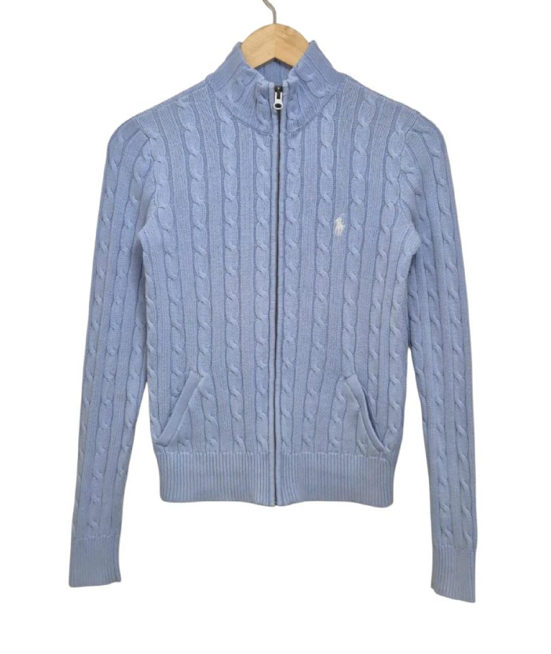 POLO RALPH LAUREN Голубой хлопковый кардиган, фото 8