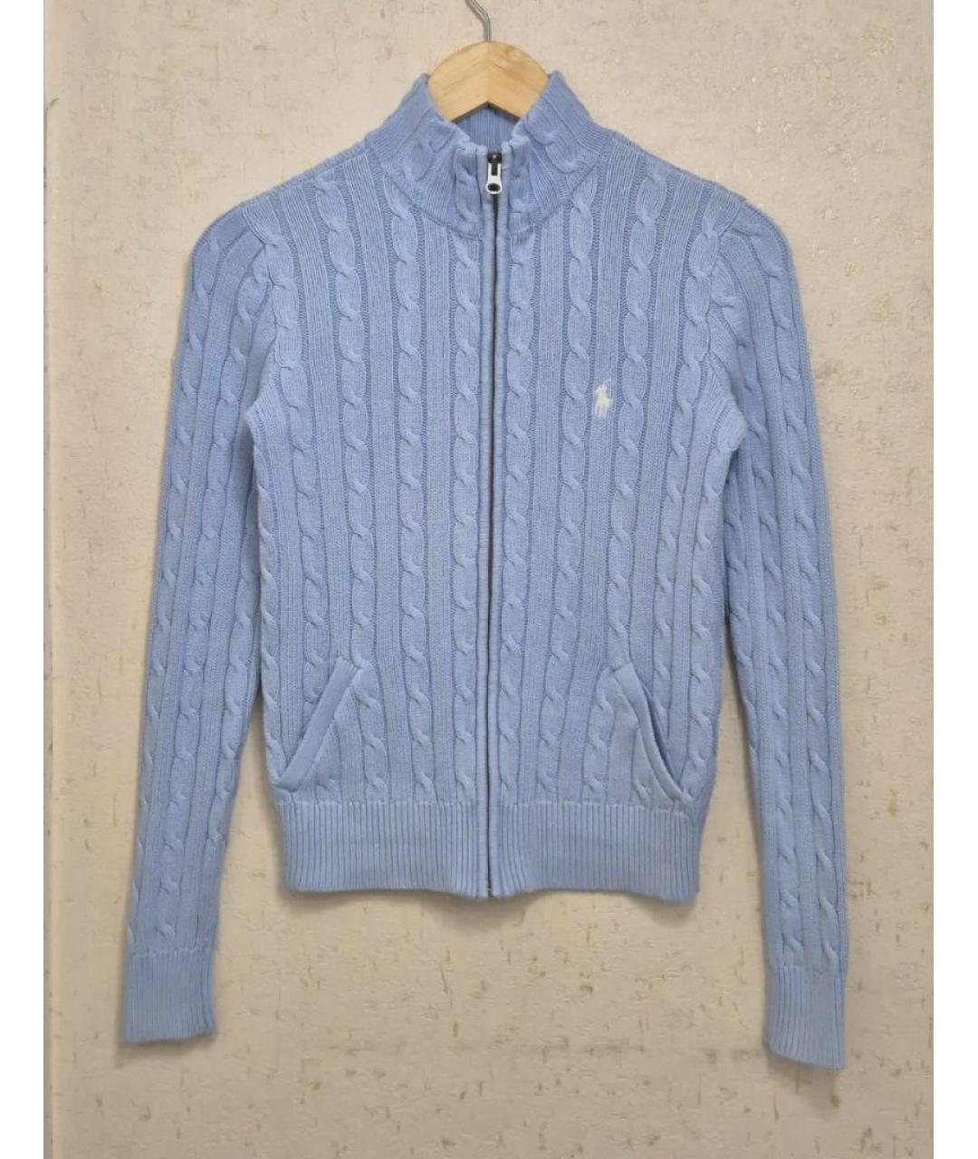 POLO RALPH LAUREN Голубой хлопковый кардиган, фото 5