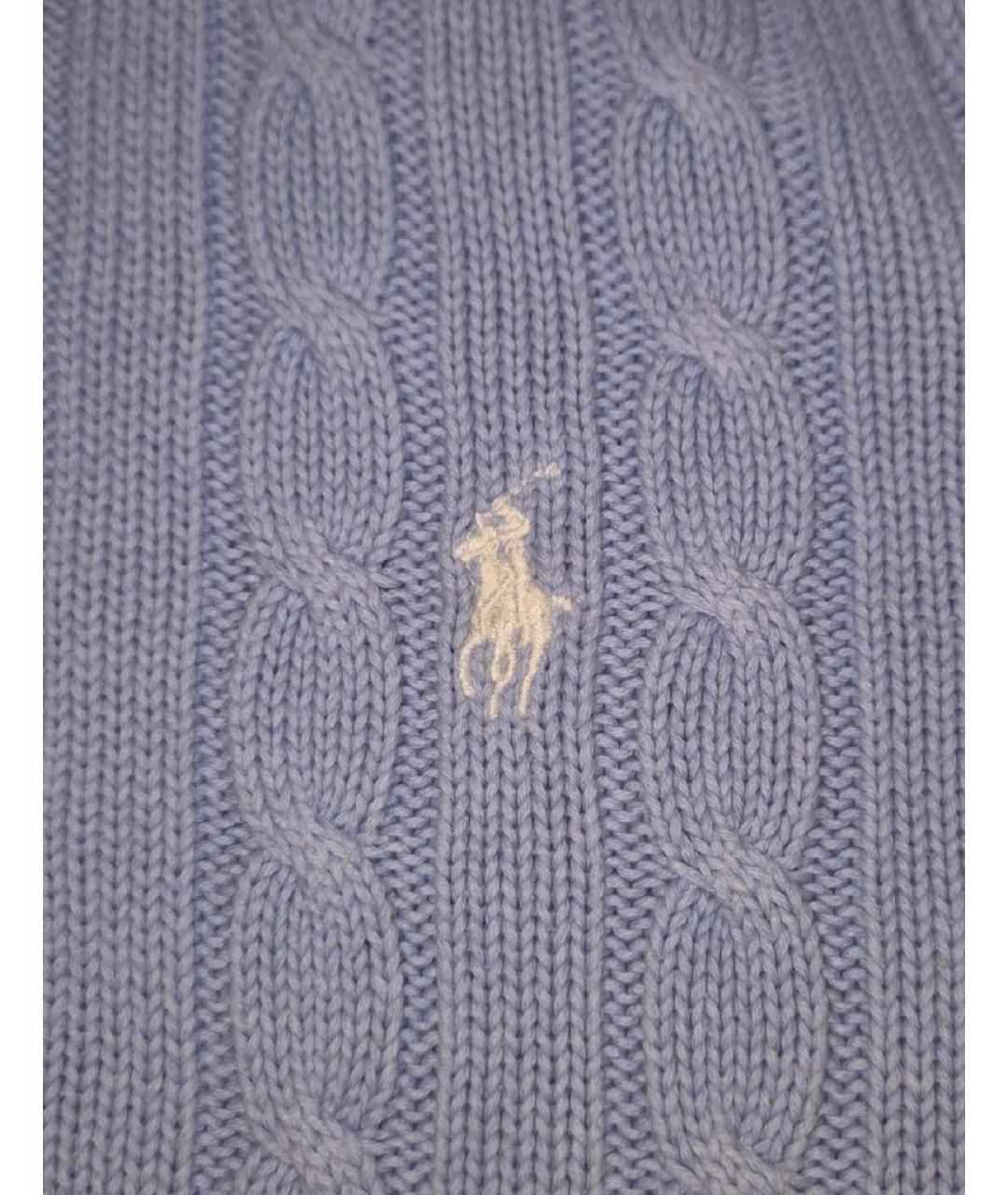 POLO RALPH LAUREN Голубой хлопковый кардиган, фото 4