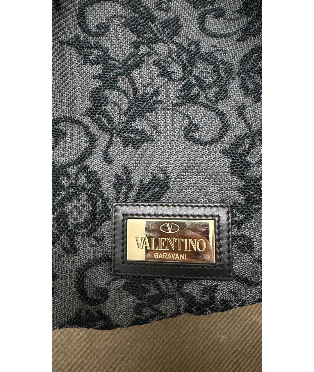 VALENTINO Антрацитовая жаккардовая сумка с короткими ручками, фото 3