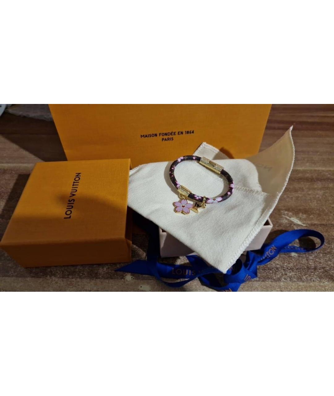 LOUIS VUITTON Коричневый кожаный браслет, фото 2