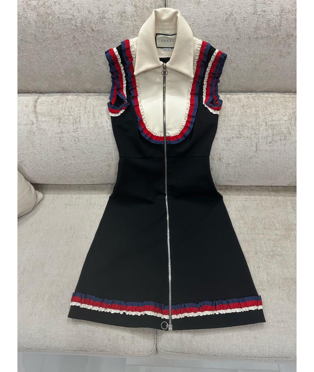 GUCCI Черное вискозное повседневное платье, фото 8