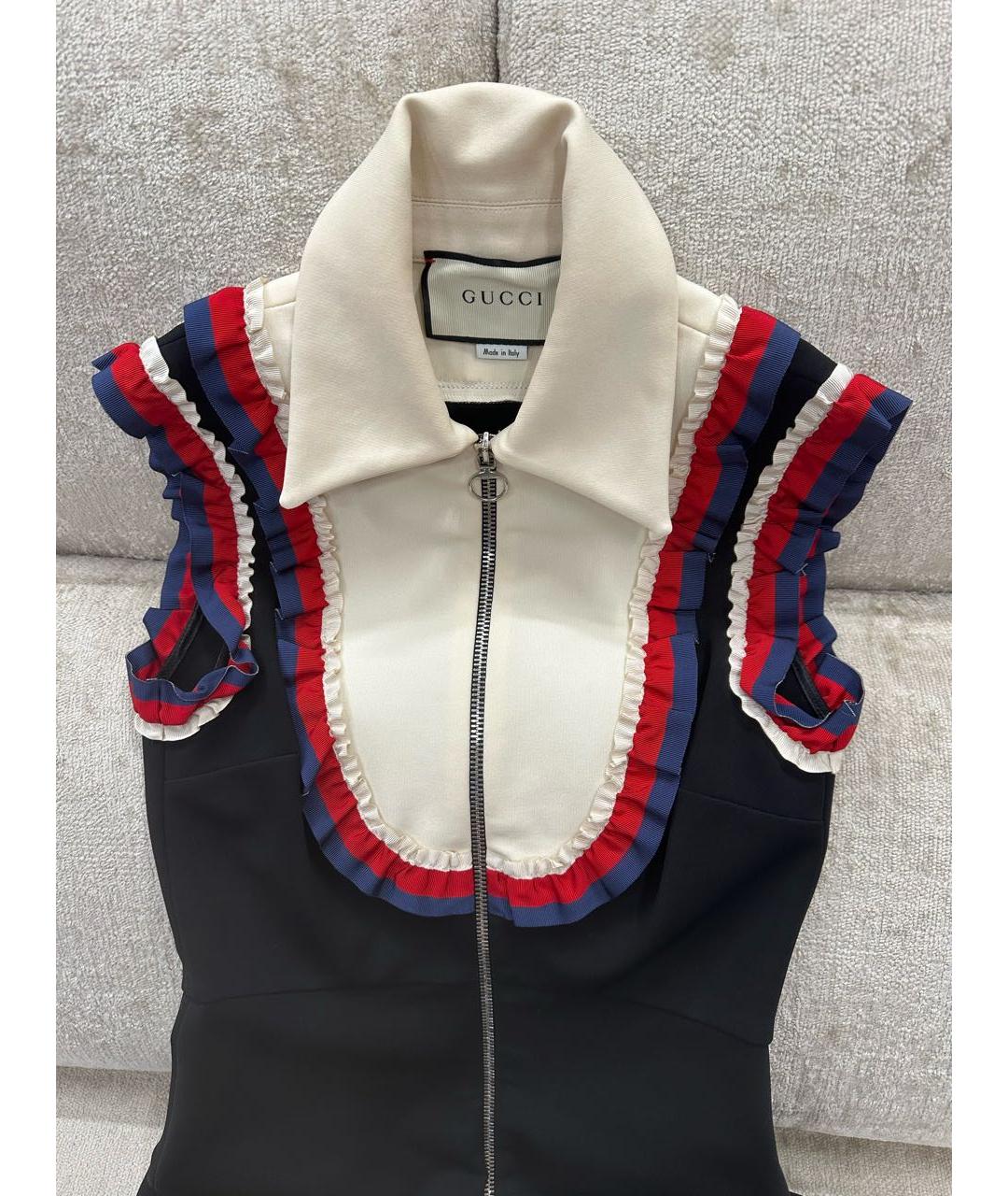 GUCCI Черное вискозное повседневное платье, фото 2